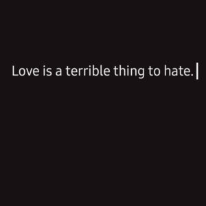Liebe zu hassen ist etwas Furchtbares